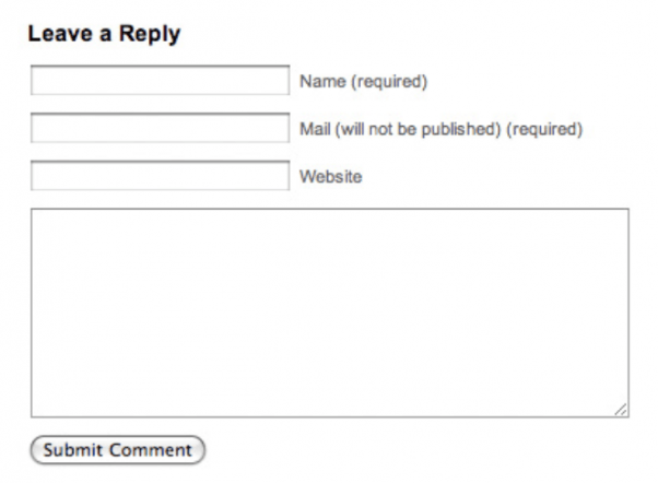 The comment submission box must have a field to add your website.